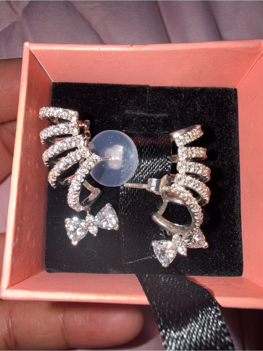 Pandora Bridgerton Sparkling Bow Climber Earrings
Sterling silver